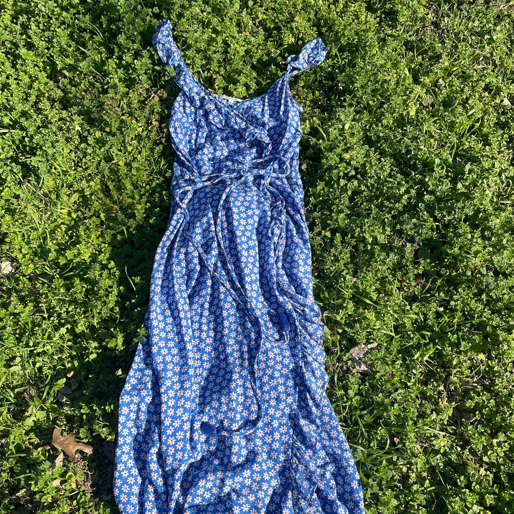 Madewell Ruffled Wrap Maxi Dress in Mini Daisy